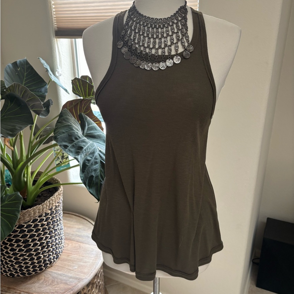 Free People Olive Green Sleeveless Top